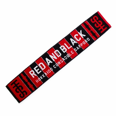 Towel muffler RED AND BLACK VERTICAL